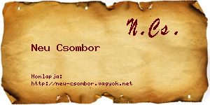 Neu Csombor névjegykártya